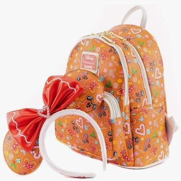 Loungefly Gingerbread Mouse Backpack - Orange and Red - Picture 2 of 2